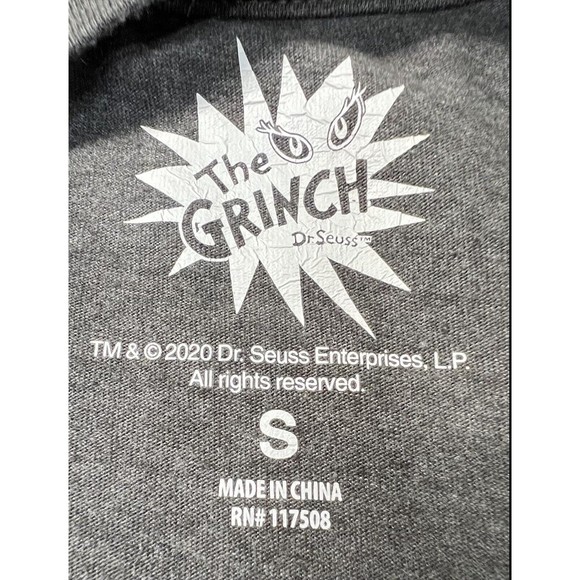 NWOT Grinch Merry Grinchmas T-Shirt Short Sleeve Dr. Seuss Gray Men's Sml - Picture 3 of 4